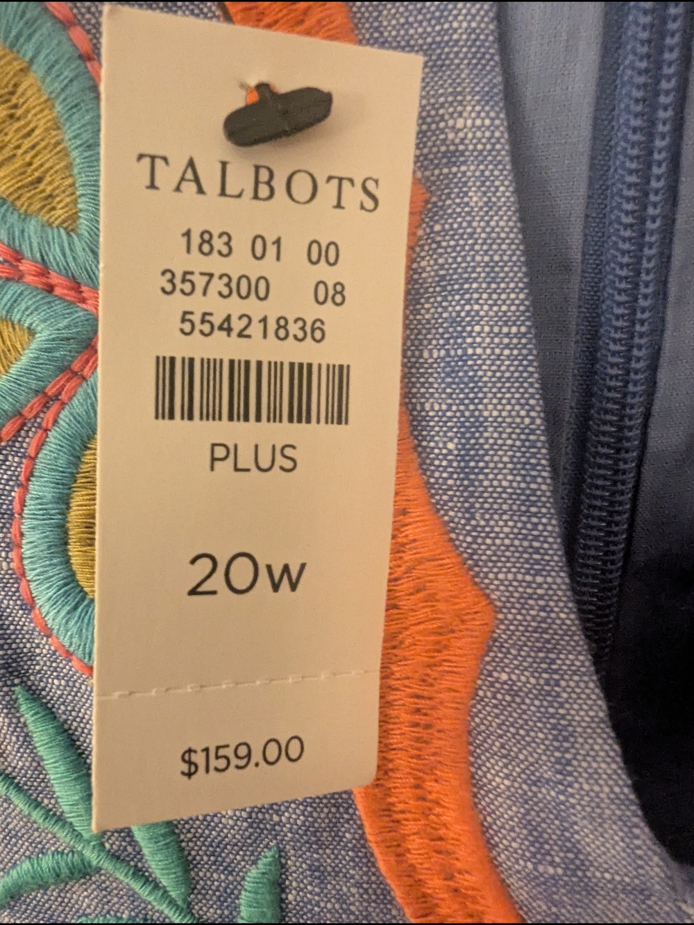 NWT Embroidered Linen Shift Dress Size 20W - Picture 6 of 8
